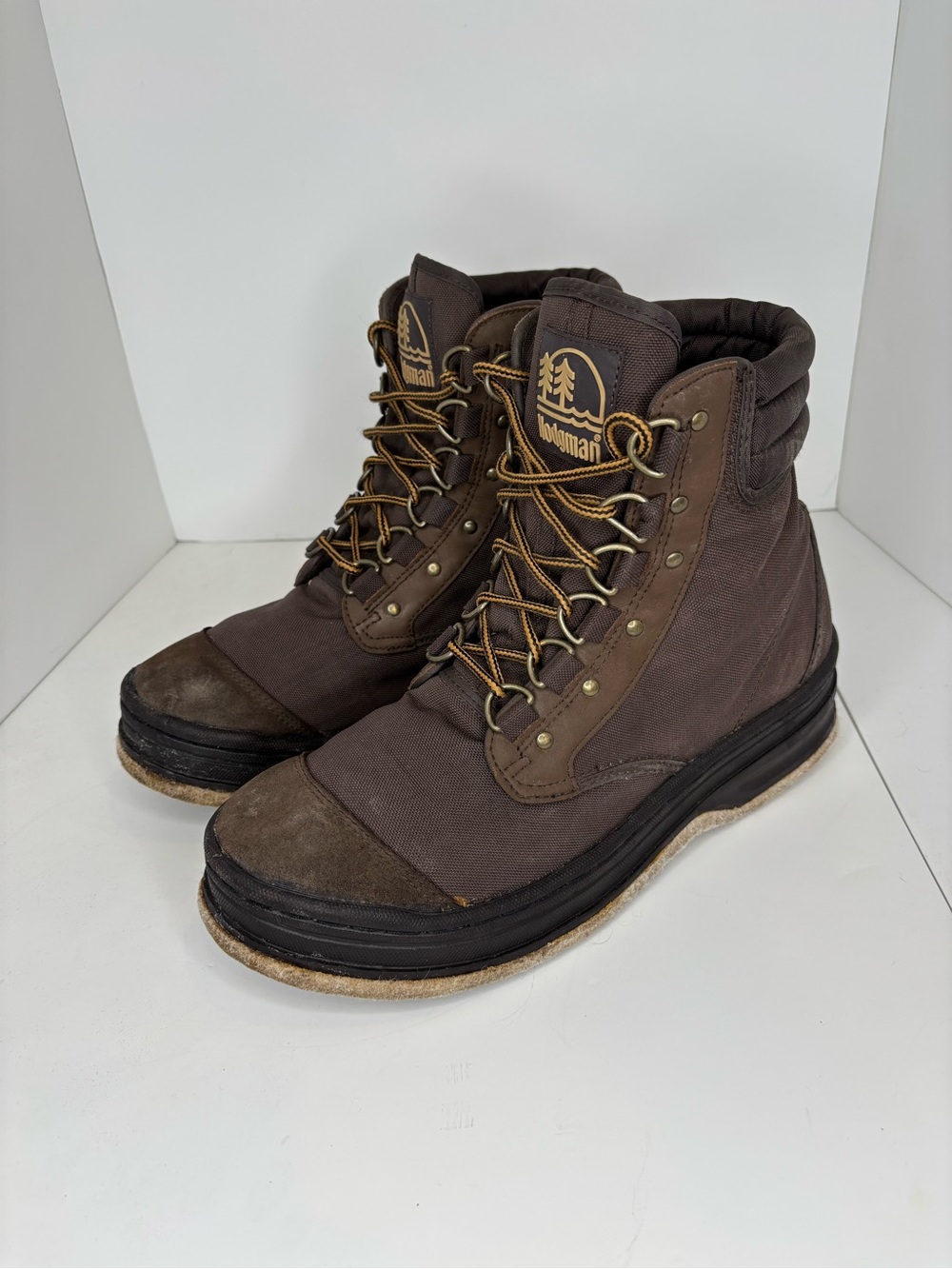 Hodgman Lakestream 19210 Mens Wading Boots Size 12 Brown Felt Sole Fishing Shoes